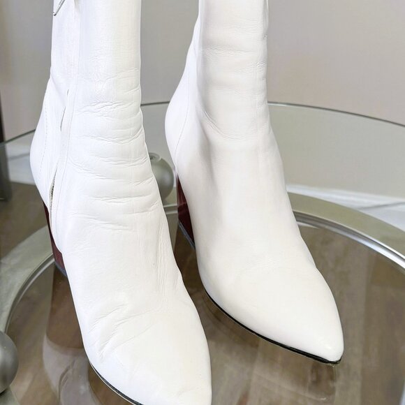 IRO Paris cream/white leather ankle boots Sz 37 US 6.5 - Picture 4 of 13